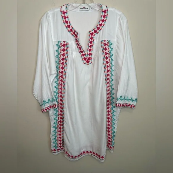 Vineyard Vines Embroidered Tunic Cover Up Size Small - Picture 5 of 13